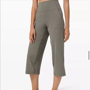 Lululemon grey sage align wide leg crop pants